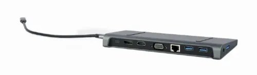 CABLEXPERT USB TYPE-C 9IN1 MULTI-PORT ADAPTER HUB3.0HDMIDISPLAYPORTVGAPDLANSTEREO AUDIO