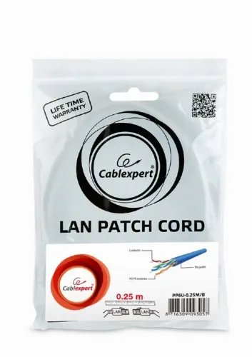 CABLEXPERT UTP CAT6 PATCH CORD 025M BLUE