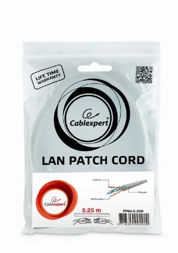 CABLEXPERT UTP CAT6 PATCH CORD 025M GREY