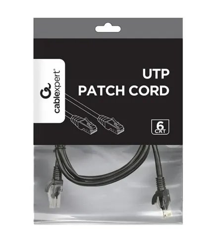 CABLEXPERT UTP CAT6 PATCH CORD 1.5M BLACK