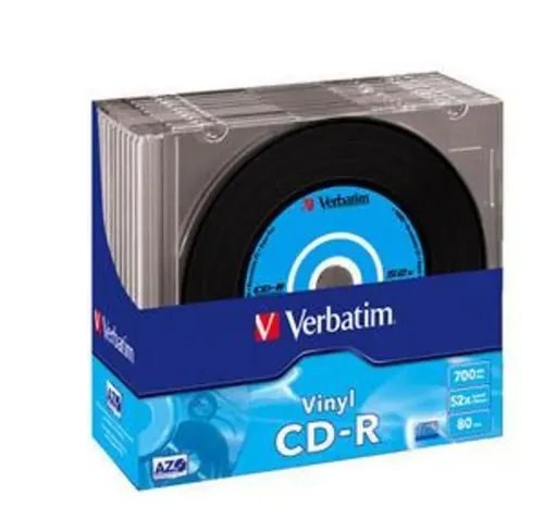 CD-RVERBATIM43426AZO700MB52XVINYLSURFACE10T