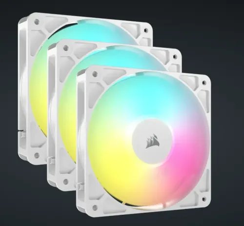 CORSAIRCASEFANRS120ARGB120mmPWMFans-TriplePack-White