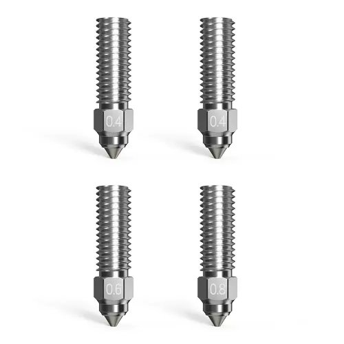 CREALITY High Flow Nozzle Kit x4 - K1 K1 Max Ender-3 V3 KE 2x0.4 1x0.6 1x0.8 steel chrom. zirc.