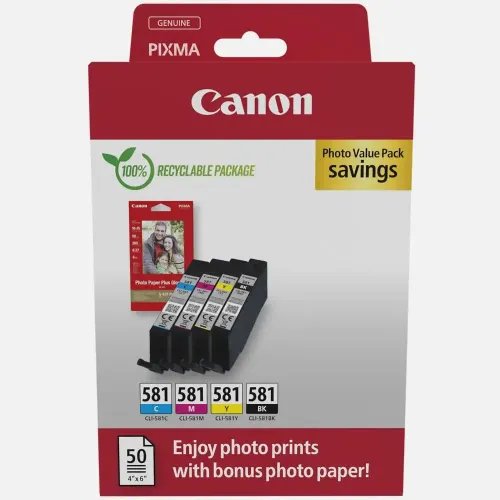 Canon Inkjet CLI-581 CMYK 2106C006 CANCLI-581PMP