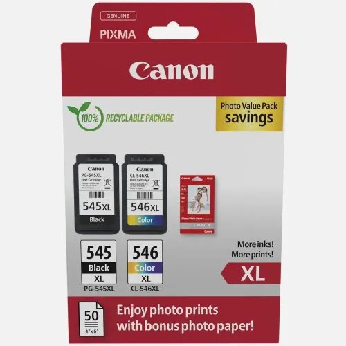 Canon Inkjet PG-545XLCL-546XL Photo Value 8286B011 CANPG-545XLPV