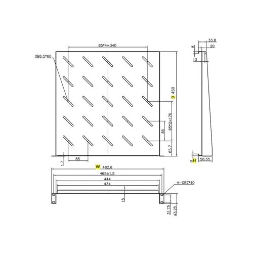Cantilever1UPowerOnCS-1-450450mm