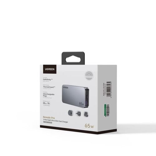 ChargerGaNUGREEN65WPDx2QC4.0X75325356Gray