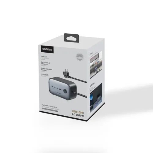 Charger GaN III UGREEN CD268 100W PDx3 QC3.0x1 ACx2 60167