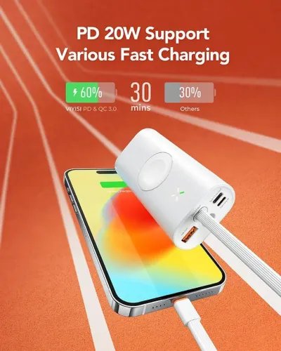 CharmastPowerbankMagsafeWirelessAppleWatch10000mAhPD20QC18WWhite