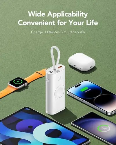 CharmastPowerbankMagsafeWirelessAppleWatch10000mAhPD20QC18WWhite