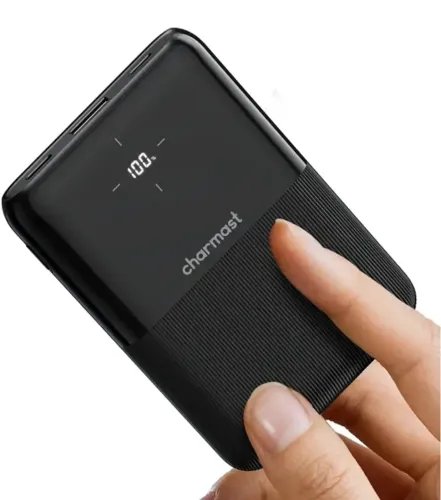 Charmast Powerbank Mini 10000mAh LightningType-CMicro USB PD 20W Black