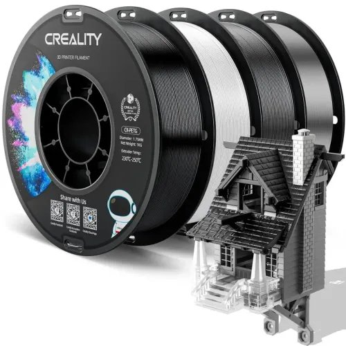 CrealityCR-PETGValuePack4kg-BlackWhiteGrayTransparent3DPrinterFilamentGreynor