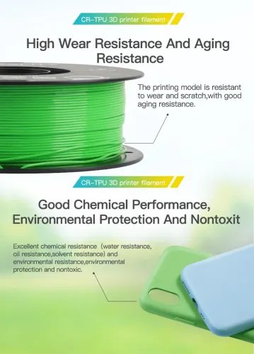 CrealityCR-TPUGreen3dPrinterSoftAdhesivematerialFilament1kg1.75