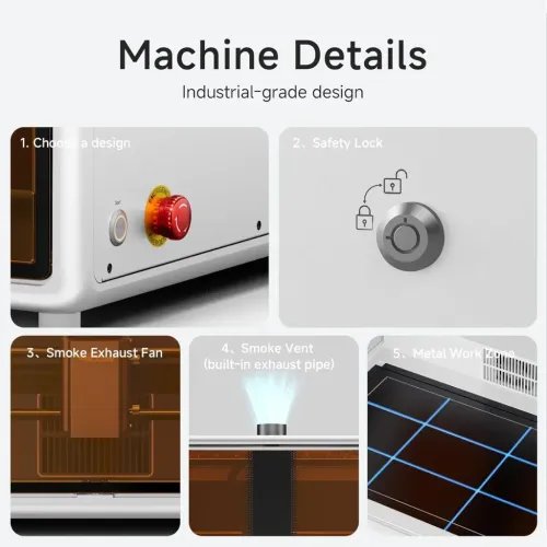 CrealityFalconA1White-10WLaserEngraver305x381Acrylic96mmWood6mmCoreXY600mms