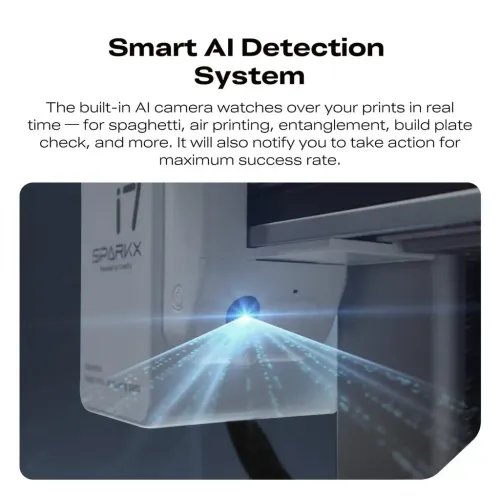 CrealitySparkXi73DPrinter-500mmsfast-AISmartDetection-26x26x26-NoAssembly