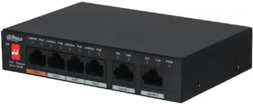 Dahua6-Port10100MbpsUnmanagedDesktopSwitchwith4PoEPortsDH-PFS3006-4ET-60-V2