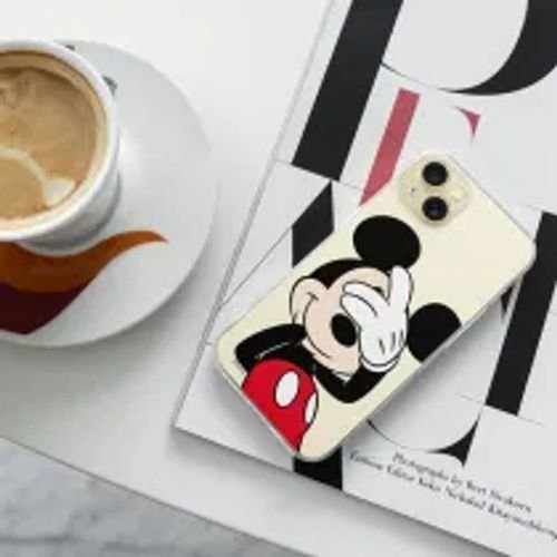DisneyCaseAppleiPhone15PlusMickeyPartialPrintHidingTransparent