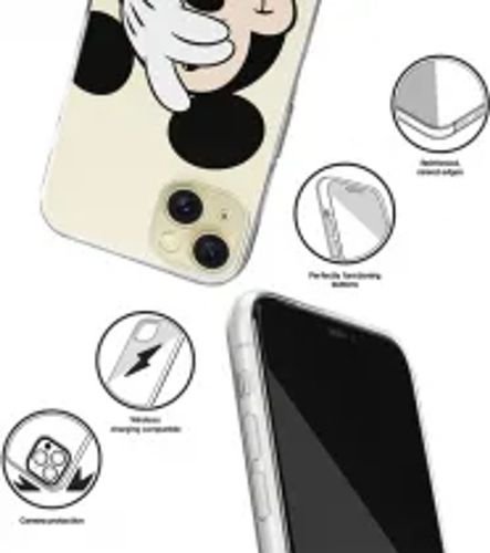 DisneyCaseAppleiPhone15PlusMickeyPartialPrintHidingTransparent