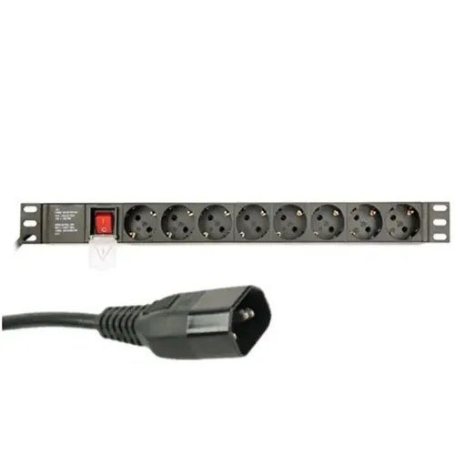 ENERGENIE PDU 8 SCHUKO SOCKETS 1U 10A C14 PLUG 3M