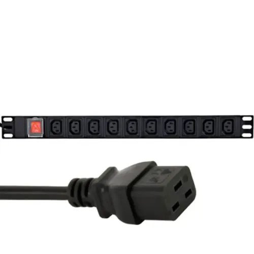 ENERGENIE POWER DISTRIBUTION UNIT PDU 10PCS C13 SOCKETS 1U 16A C19 PLUG 2M CABLE