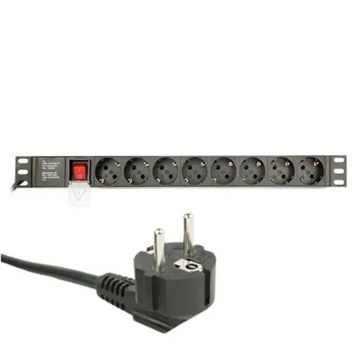 ENERGENIE POWER DISTRIBUTION UNIT PDU 8 SCHUKO SOCKETS 1U 16A 3M CABLE