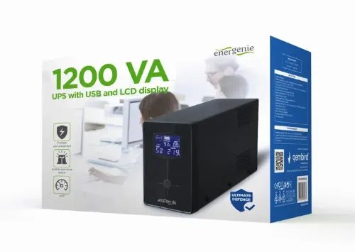 ENERGENIE UPS WITH USB AND LCD DISPLAY 1200 VA BLACK