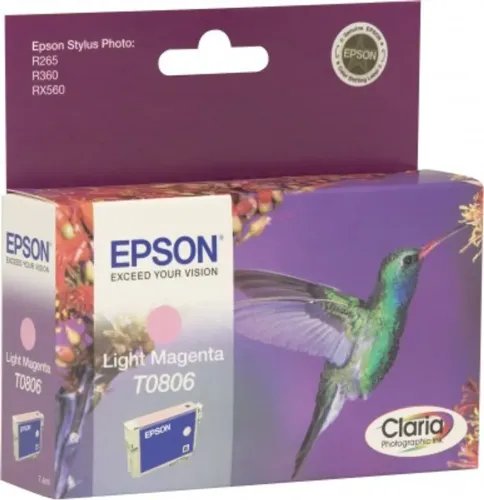 EpsonHummingbirdSinglepackLightMagentaT0806ClariaPhotographicInk