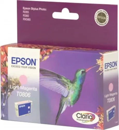 EpsonHummingbirdSinglepackLightMagentaT0806ClariaPhotographicInk