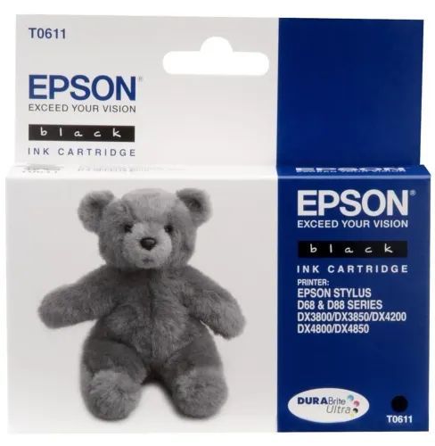EpsonTeddybearSinglepackBlackT0611DURABriteUltraInk