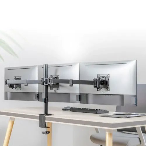 GEMBIRDADJUSTABLEDESK3-DISPLAYMOUNTINGARMRTS17-27BLACK