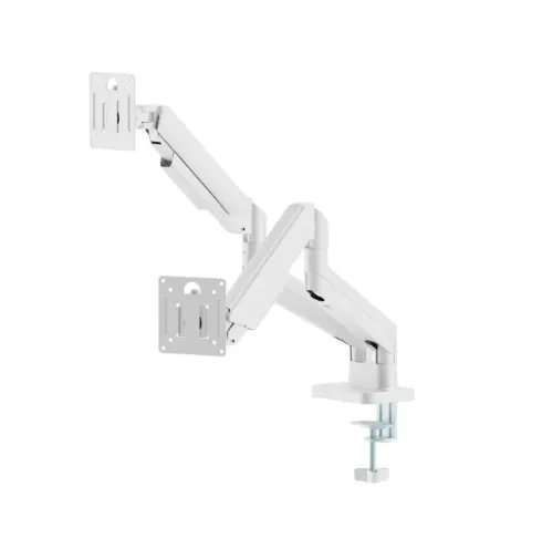 GEMBIRDDESKMOUNTEDADJUSTABLEDOUBLEMONITORARM17-32WHITE