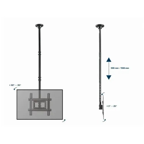 GEMBIRDFULLMOTIONTVCEILINGMOUNT3270BLACK