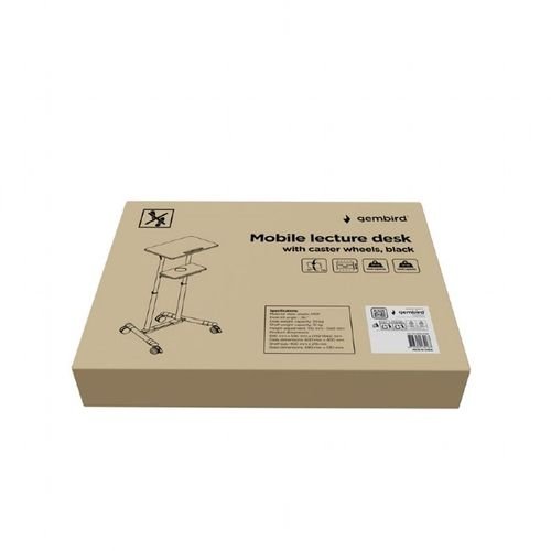 GEMBIRDMOBILELECTUREDESKWITHCASTERWHEELSBLACK