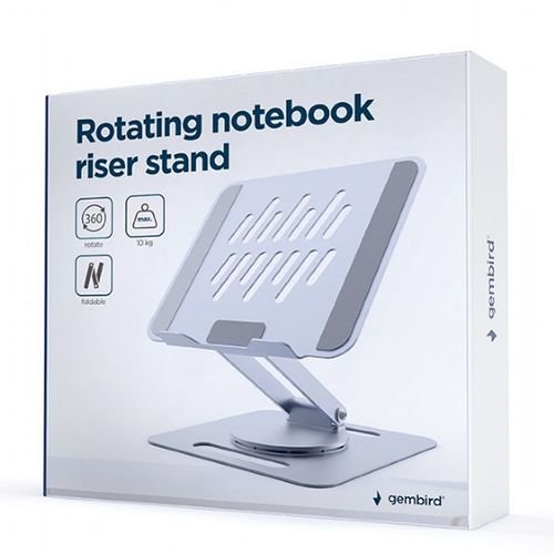 GEMBIRDROTATINGNOTEBOOKRISERSTANDFOR15.6DEVICESSPACEGREY