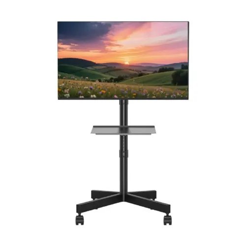 GEMBIRDTVFLOORSTANDTILTWITHCASTERWHEELS32-55BLACK