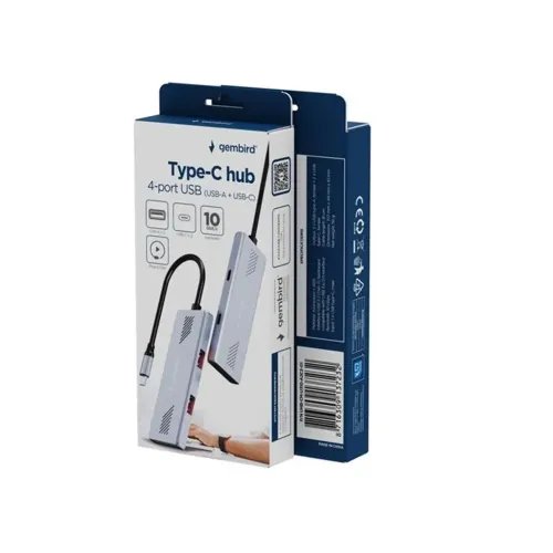 GEMBIRD4-PORTACUSB3.2GEN2TYPE-CHUBSILVER