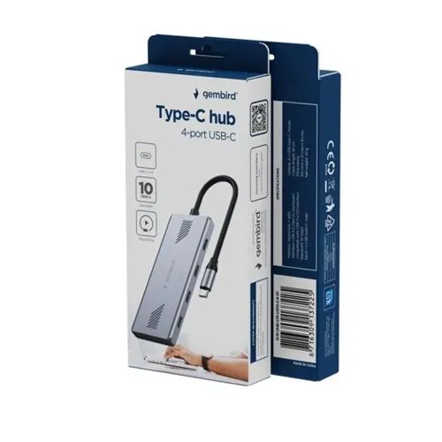 GEMBIRD4-PORTUSB-C3.2GEN2TYPE-CHUBSILVER