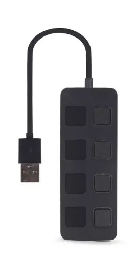 GEMBIRD 4-PORT USB 2.0 HUB WITH SWITCHES BLACK