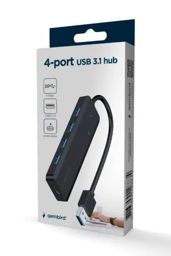 GEMBIRD 4-PORT USB 3.1 Gen 1 HUB BLACK