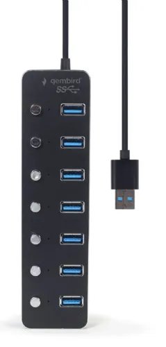 GEMBIRD 7-PORT USB3.1 GEN1 HUB WITH SWITCHES