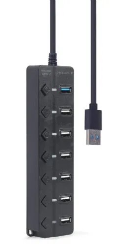 GEMBIRD 7-PORT USB HUB 1XUSB3.16XUSB2.0 WITH SWITCHES