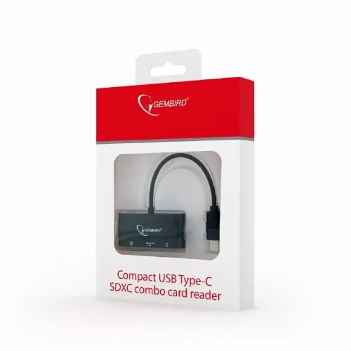 GEMBIRD COMPACT USB TYPE-C SDXC COMBO CARD READER BLACK