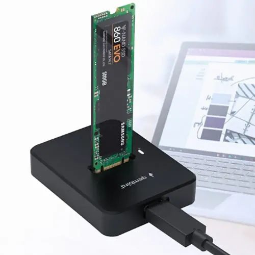 GEMBIRD DESKTOP USB TYPE-C M2 SATA NVME SSD DRIVE DOCKING STATION BLACK