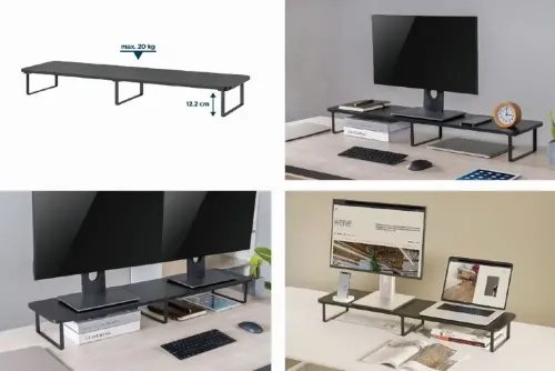 GEMBIRD LONG RECTANGLE MONITOR STAND FOR 2 MONITORS