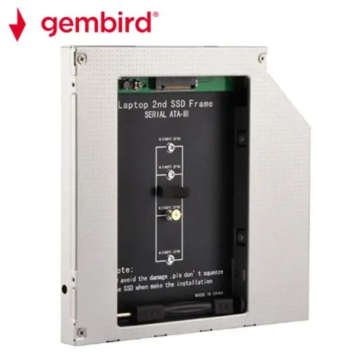 GEMBIRD SLIM 525 BAY MOUNTING FRAME FOR NGFFM.2 SSD MEMMORY CARD 12.7mm HEIGHT