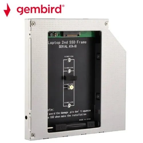 GEMBIRD SLIM 525 BAY MOUNTING FRAME FOR NGFFM.2 SSD MEMMORY CARD 12.7mm HEIGHT
