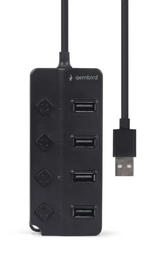 GEMBIRD USB 2.0 4-PORT HUB WITH SWITCHES BLACK
