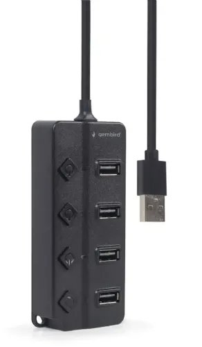 GEMBIRD USB 2.0 4-PORT HUB WITH SWITCHES BLACK
