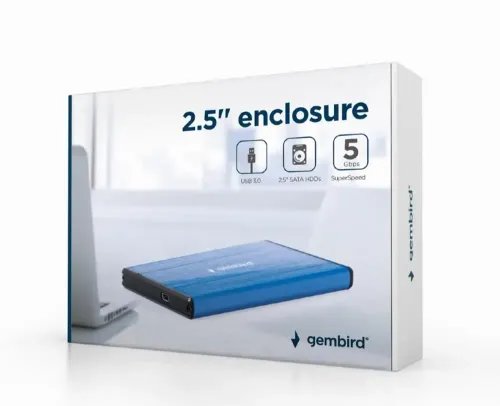 GEMBIRD USB 3.0 2.5 ENCLOSURE BRUSHED ALUMINUM DEEP BLUE