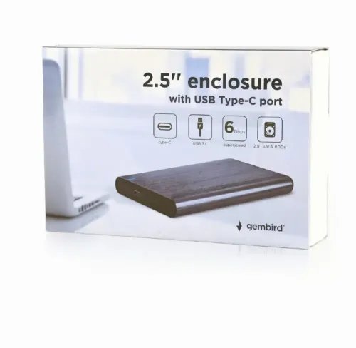GEMBIRD USB 3.1 25 ENCLOSURE TYPE-C PORT GREY